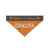 Personalized Planet Pet Beds - Orange 'Adopted and Adored' Personalized Bandanna