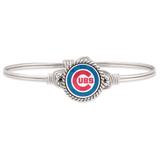 Women's Luca + Danni Silver Chicago Cubs Petite Bangle Bracelet
