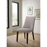 Gracie Oaks Findlay Side Chair in Light Wood/Upholstered/Fabric in Brown, Size 39.375 H x 19.25 W x 26.0 D in | Wayfair