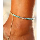 Glam Kidz Girls' Anklets - Turquoise Star Beaded Anklet