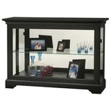 Alcott Hill® Petterson Lighted Curio Cabinet Wood in Black, Size 33.0 H x 47.25 W x 14.0 D in | Wayfair AD8E7CAB62BC40A18662CF451B71FCFB