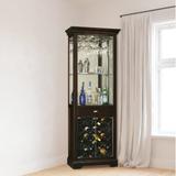 Darby Home Co Trevion Bar Cabinet Wood in Black/Brown, Size 78.0 H x 17.25 D in | Wayfair 88CD223847464A9F9678D8D6A4F20ABC