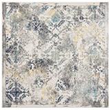 Blue/Brown Area Rug - Mistana™ Christa Ivory/Blue Rug Polypropylene in Blue/Brown, Size 79.0 W x 0.35 D in | Wayfair