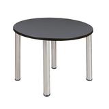 "Kee 36"" Round Breakroom Table in Grey/ Chrome - Regency TB36RNDGYBPCM"