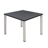 "Kee 36"" Square Breakroom Table in Grey/ Chrome - Regency TB3636GYBPCM"