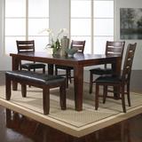 Red Barrel Studio® Stephentown 6 Piece Solid Wood Dining Set Wood/Upholstered Chairs in Brown, Size 30.0 H in | Wayfair