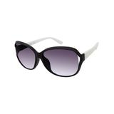 Tahari Women's Sunglasses Black - Black & White Cutout-Side Round Sunglasses