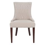 Becca 19''H Linen Dining Chair - Silver Nail Heads in Taupe/Cherry Mahogany - Safavieh MCR4502A