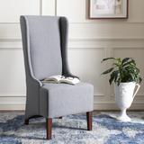 Becall 20''H Linen Dining Chair in Arctic Grey/Cherry Mahogany - Safavieh MCR4501G