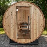 Almost Heaven Saunas Watoga 4 - Person Indoor/Outdoor Traditional Steam Sauna in Cedar, Stainless Steel in Brown, Size 77.0 H x 59.0 W x 72.0 D in