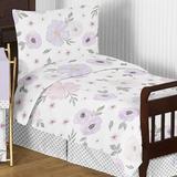 Sweet Jojo Designs Watercolor Floral 5 Piece Toddler Bedding Set Polyester in Gray | Wayfair WatercolorFloral-LV-GY-Tod
