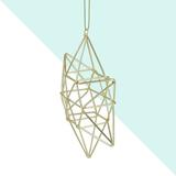 The Holiday Aisle® Shiny Geometric 6-Point Star Christmas Holiday Shaped Ornament Metal in Gray/Yellow, Size 5.0 H x 4.0 W x 1.25 D in | Wayfair