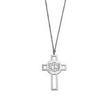Limoges Kids Jewelry Girls' Necklaces Silver - Sterling Silver Engraved Monogram Cross Pendant Necklace