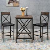 Foundstone™ Byrnes 2 - Person Dining Set Wood/Metal in Black/Brown/Gray, Size 36.0 H in | Wayfair 832501A3CD3C4DB891DEECFE625E5AC8