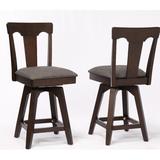Gracie Oaks Yvonne Swivel 29" Bar Stool Wood/Upholstered in Black, Size 46.0 H x 19.0 W x 23.0 D in | Wayfair 4801B247F0064EED8EC20F1C09FD20C5
