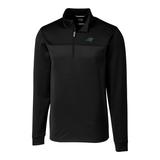 Men's Cutter & Buck Black Carolina Panthers Big Tall Traverse Stripe Half-Zip Pullover Jacket
