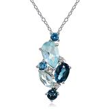 Enduring Jewels Women's Necklaces Topaz - London Blue & White Topaz Cluster Pendant Necklace