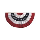 In The Breeze Pleated Fan Patriotic Bunting in Gray/White/Black, Size 18.0 H x 36.0 W in | Wayfair 3676