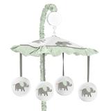 Sweet Jojo Designs Elephant Musical Mobile Fabric in Green, Size 25.0 H x 19.0 W x 11.0 D in | Wayfair Mobile-Elephant-GY-MT