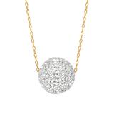 Regal Jewelry Women's Necklaces - White Crystal & 10k Gold Fireball Pendant Necklace