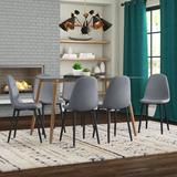 George Oliver Cavallaro 6 - Person Dining Set Glass/Metal/Upholstered Chairs in Gray, Size 32.0 H in | Wayfair C6A537ACC1DB40C7974DAC478C78C373