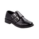 Josmo Boys' Loafers Black - Black Double Monk-Strap Shoe - Boys
