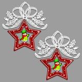 The Holiday Aisle® Star & Snowman Holiday Shaped Ornament Fabric in White, Size 3.75 H x 3.75 W x 0.1 D in | Wayfair