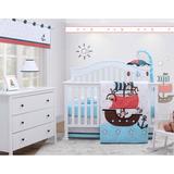 Zoomie Kids Ratcliffe Baby Nursery 5 Piece Crib Bedding Set Polyester/Cotton Blend in Blue/Gray/Pink, Size 45.0 W in | Wayfair