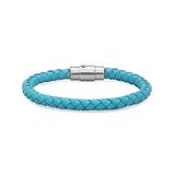 HMY Jewelry Women's Bracelets BLUE - Stainless Steel & Blue Leather Bracelet
