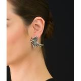 Nautilus Concept Women's Earrings ANTIQUE - Silvertone Oxidized Curved Earrings