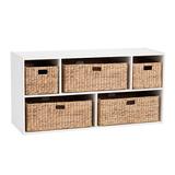 Abbeville Large 5-Compartment Stacking Cabinet with Hyacinth Baskets - Ballard Designs