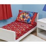 Paw Patrol 2 Piece Fitted Toddler Bedding Set Polyester in Brown/Red | Wayfair PAW268