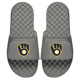 Youth ISlide Gray Milwaukee Brewers Alternate Logo Slide Sandals