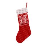 Snowflake Charm,'Snowflake Pattern Knit Stocking in Poppy from India'
