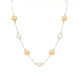 Belk & Co Women's 19.25 ct. Freshwater Pearl Necklace with Beads in 10K Yellow Gold, 17 in
