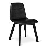 Gus* Modern Bracket Dining Chair Plastic/Acrylic/Upholstered/Genuine Leather in Black, Size 30.0 H x 18.5 W x 20.5 D in | Wayfair