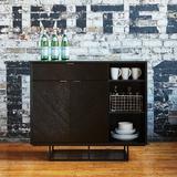 Gus* Modern Myles Cabinet Wood/Metal in Black/Brown/Gray, Size 36.0 H x 42.0 W x 18.0 D in | Wayfair ECCBMYLE-ob