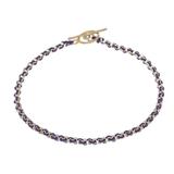 Golden Day in Purple,'Gold Plated Brass Chain Bracelet in Purple from Thailand'