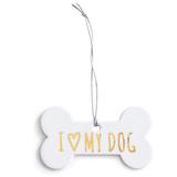Rosanna The Little Things I Heart My Dog Hanging Figurine Ceramic/Porcelain in White, Size 2.0 H x 3.5 W x 0.125 D in | Wayfair 97487
