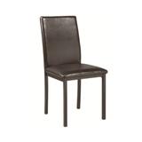 Red Barrel Studio® Gilberta Side Chair in Black Faux Leather/Upholstered in Black/Brown, Size 36.0 H x 21.0 W x 17.0 D in | Wayfair