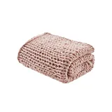 Madison Park Chunky Double Knit Handmade Throw, Pink