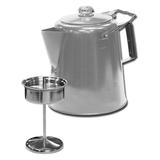 Stansport Camp Cooking Silver - Stainless Steel Percolator Coffee Pot