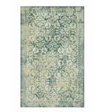 Bungalow Rose Mctaggart Oriental Tufted Blue/Beige Area Rug Polyester in Blue/White, Size 96.0 H x 60.0 W x 0.41 D in | Wayfair