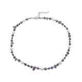 Steel Time Women's Necklaces metallic - Cultured Freshwater Pearl & Lab-Created Amethyst Necklace