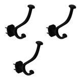 The Renovators Supply Inc. Wrought Iron Wall Mounted Towel Hook Metal in Black, Size 5.5 H x 1.56 W x 2.25 D in | Wayfair 25622