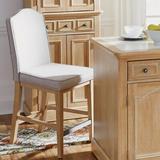 Birch Lane™ Hinton 24" Counter Stool Wood/Upholstered in Brown/Gray/White, Size 43.75 H x 18.0 W x 25.0 D in | Wayfair