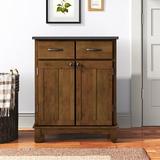 Gracie Oaks Natoya 2 Door Accent Cabinet Wood/Metal in Brown, Size 36.0 H x 29.25 W x 15.875 D in | Wayfair 44B3F9280F474EF8BB404101DC8972C0