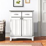 Gracie Oaks 2 Door Accent Cabinet Wood/Metal in White, Size 36.0 H x 29.25 W x 15.875 D in | Wayfair 73FAF60D5B164B45B8534F7E83B7E3E2