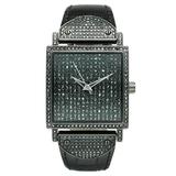 Peugeot Women's Couture Crystal Pave Leather Watch, Size: Medium, Black