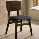 George Oliver Heisler Dining Chair Wood/Upholstered/Fabric in Brown/Gray, Size 33.5 H x 18.38 W x 22.625 D in | Wayfair